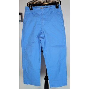 A New Day Cropped Wide Leg Pants Womens 4 Blue Stretch High Rise Work Casual